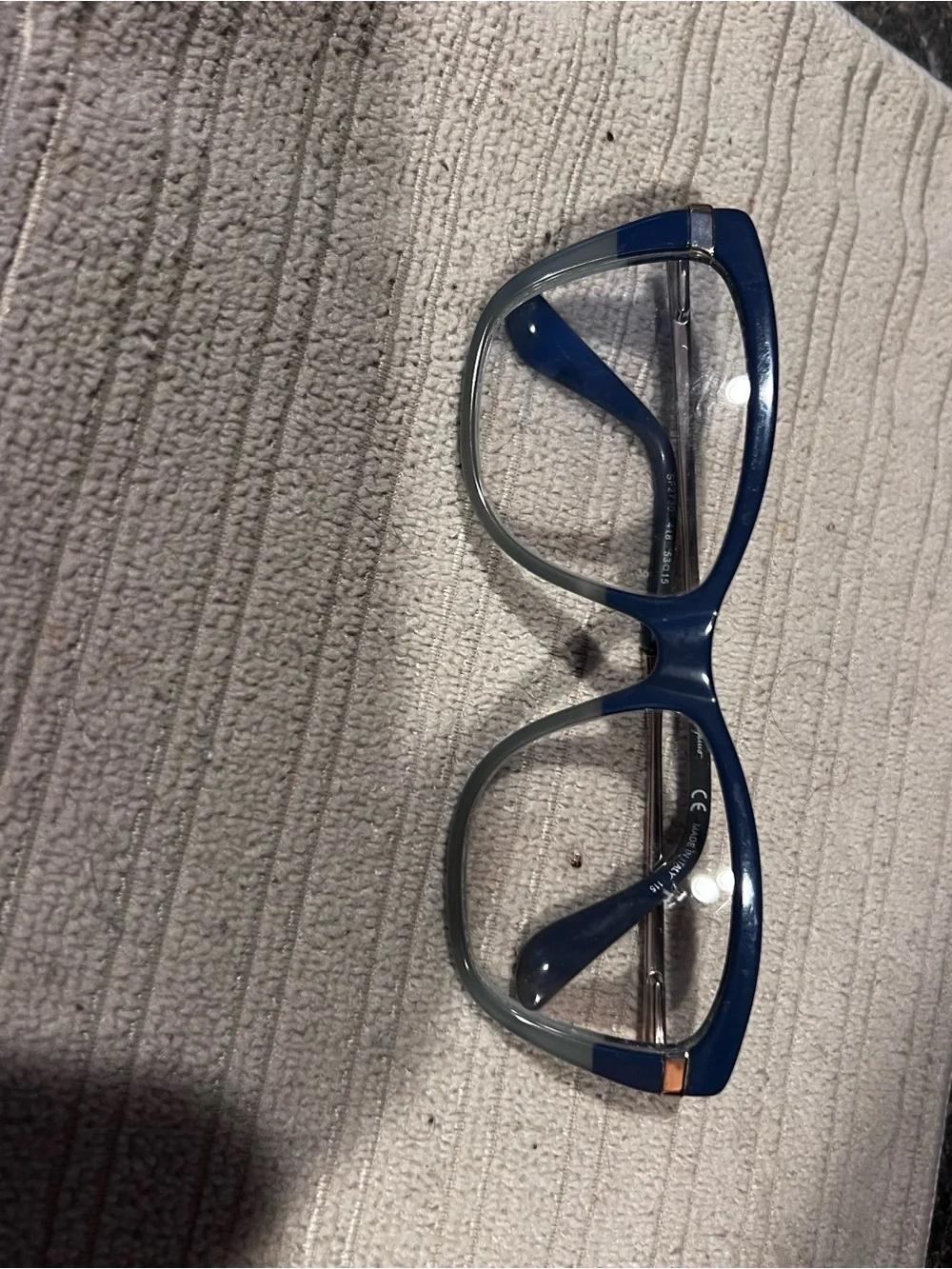Salvatore Ferragamo Navy and Gray Rectangular Glasses